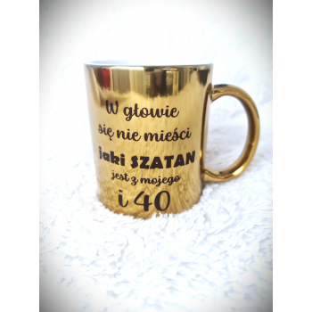 Kubek złoty błyszczący z TWOIM NADRUKIEM
