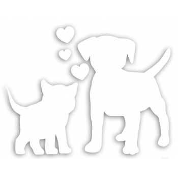 Naklejka na samochód PIES i KOT