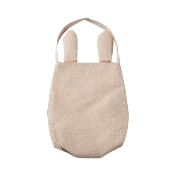 Lniana torba - różowe uszy