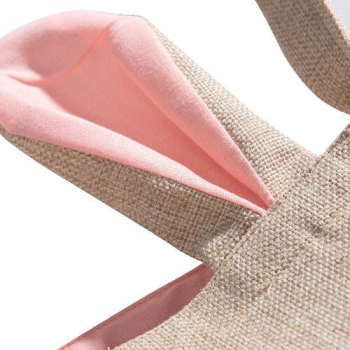 Lniana torba - różowe uszy